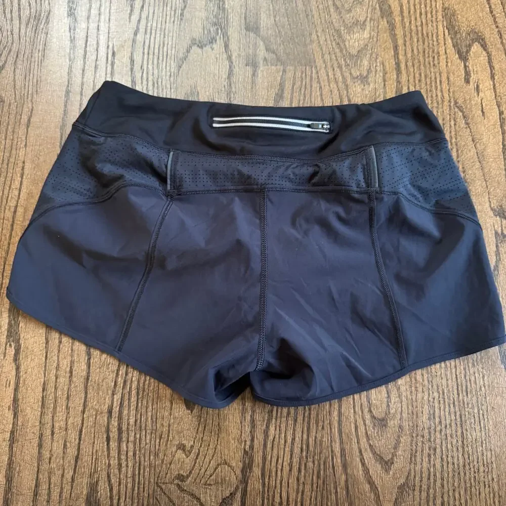 Athleta Womens Solid Black Athletic Running Shorts with Liner Size Medium - Picture 2 of 9